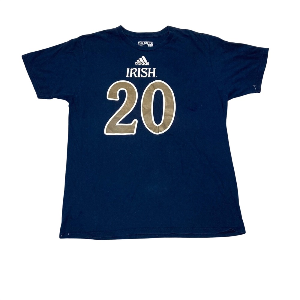 Adidas Notre Dame Fighting Irish Go-To Tee Navy Blue Shirt Mens Large No 20